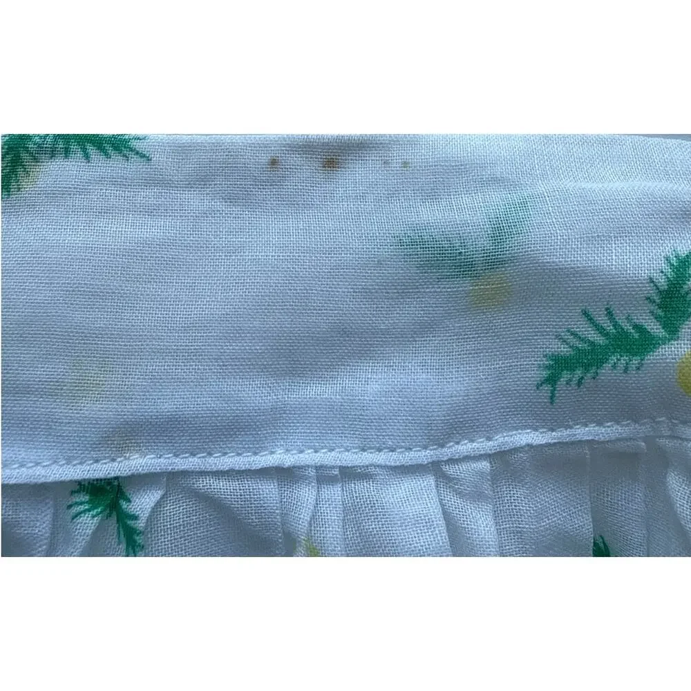 Vintage 60s Cotton Floral White Hostess Apron